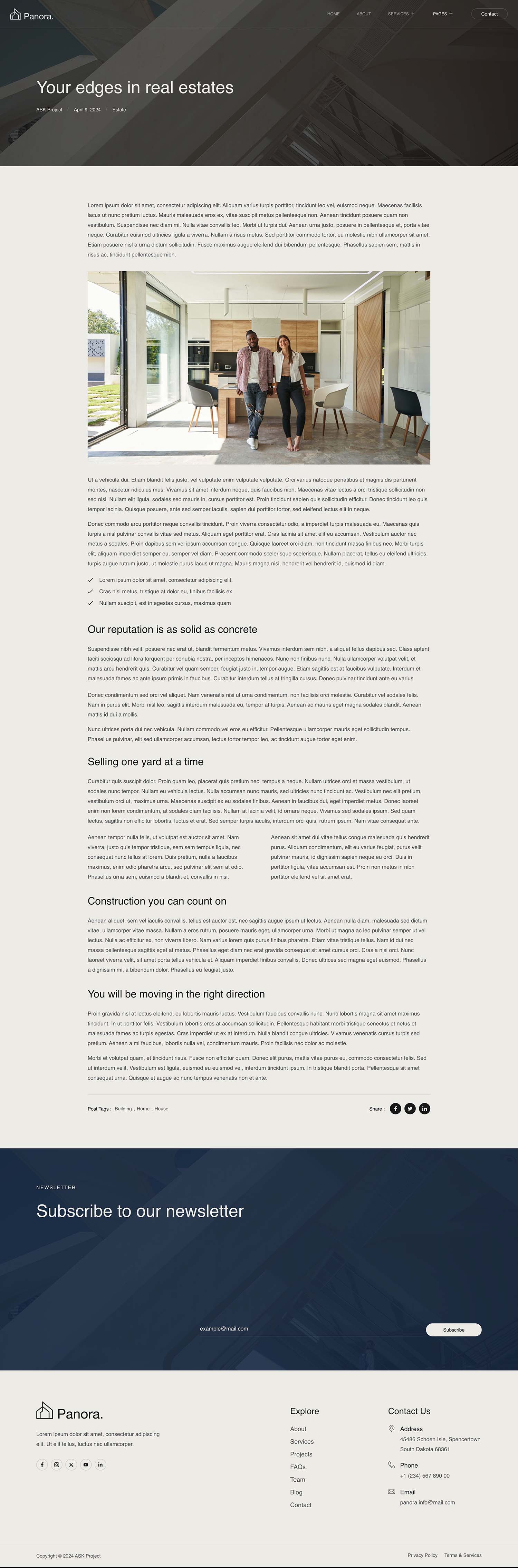 Panora Real Estate & Property Elementor Template Kit by askproject